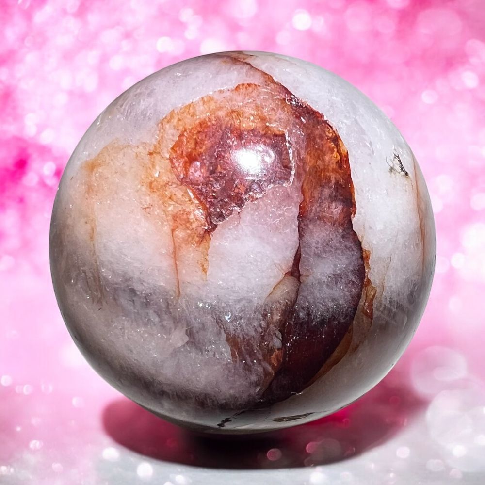 Fire Quartz Crystal‎ Marble Sphere